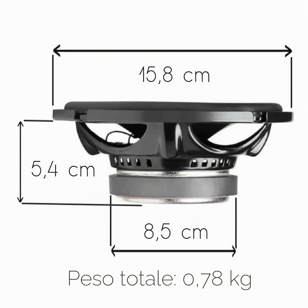 KIT SET PER JBL CLUB 622 2 altoparlanti coassiali a 2 vie da 16 cm 160 mm 6,5" da 60 watt rms e 180 watt max impedenza 3 ohm 93 db spl, sospensione in gomma, a coppia + adattatori e viti set di 2