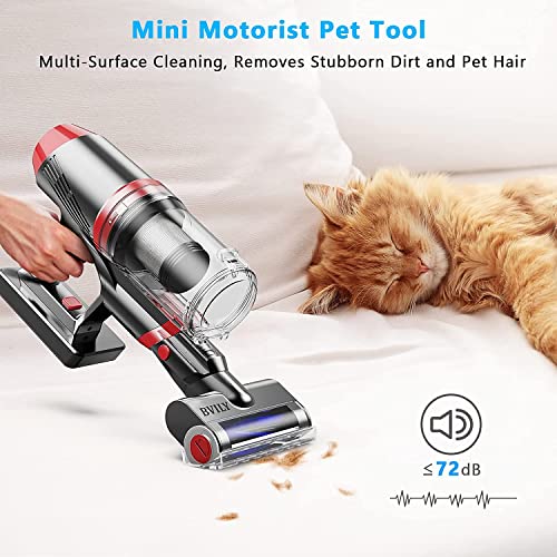 Bvily Cordless Vacuum Cleaner, Max 60 Mins Runtime Cordless Stick Vacuum, Upgraded 28Kpa Powerful Suction, 6 In 1 Lightweight Vacuum Cleaner With 4 Led Headlights For Pet Hair, Carpet, Hardfloor #TOP6