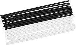 Generic Conjunto de Marcadores de Posição de Ponto Lateral de Guitarra ABS, Atualizações de 100 Mm de Comprimento para Guitarristas e Baixistas, 20 Peças Branco + Preto