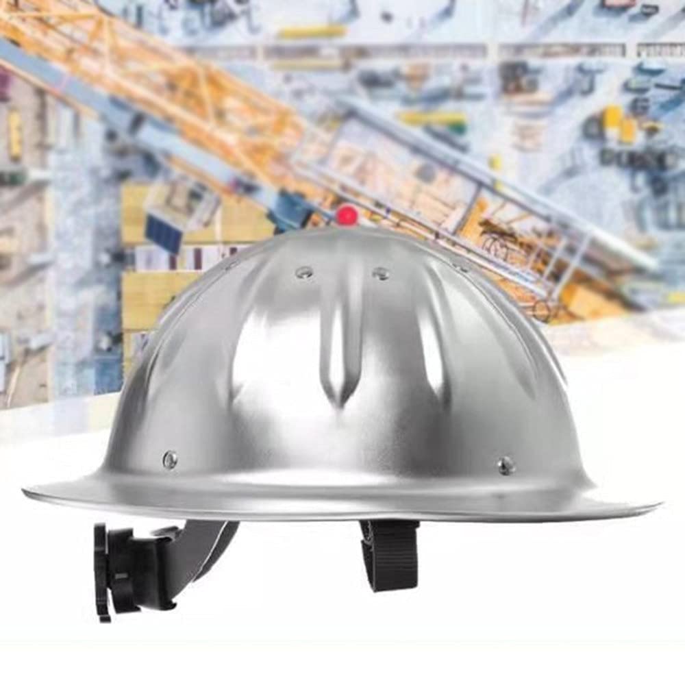 Casco de Seguridad, Casco de aleación de Aluminio Casco de Alta Resistencia Diseño de ala Completa Refuerzo Superior Cascos Duros Casco Protector Ajustable Casco de construcción