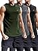 Neleus 3 Pack Workout Athletic Gym Muscle Tank Top with Hoods,5036,Black,Grey,Olive Green,US XL,EU 2XL
