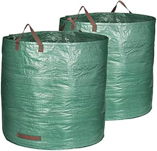 COM-FOUR® 2x Garden bag with carrying handles - Foldable garden waste bag XXL - Tearproof folding bin for leaves and green waste (500 l - 2 pieces)