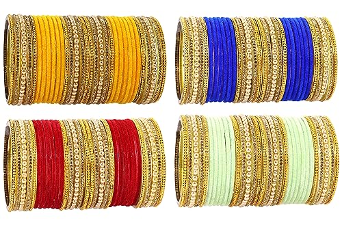 Image of NMII Glass with Plain and Glossy Finished Bangle Set For Women and Girls