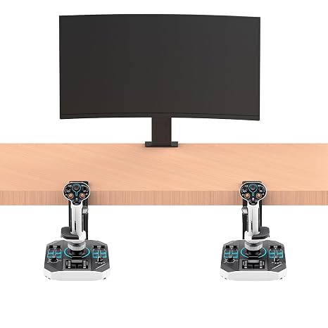 Desk Mount Compatible with Logitech X56, X55,X52,X52 PRO,Thrustmaster Sol-R2 HOSAS, farmstick, T - Flight Hotas One, T - Flight Hotas 4, T - Flight Hotas X, T.flight Stick X (2 Pack)