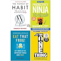 The Power of Habit, How to be a Productivity Ninja, Eat That Frog, The One Thing 4 Books Collection Set