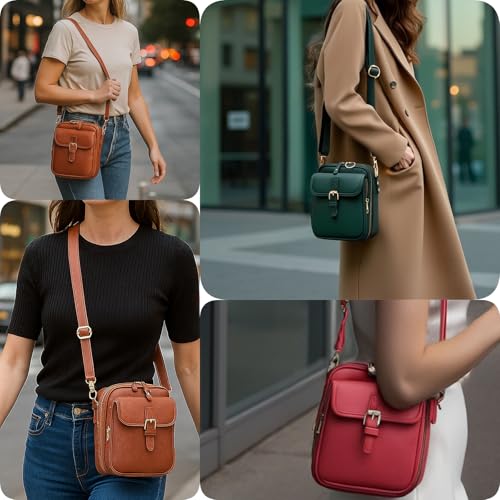 Anti Theft Leather Crossbody Bags for Women Trendy, Shoulder Handbag Purse with Credit Card Slots Medium Sling Bag2