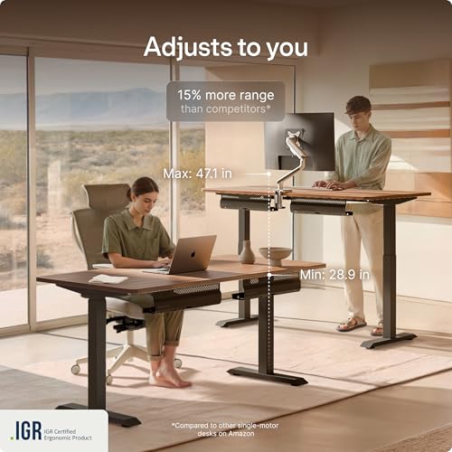 Electric standing desk adjustable