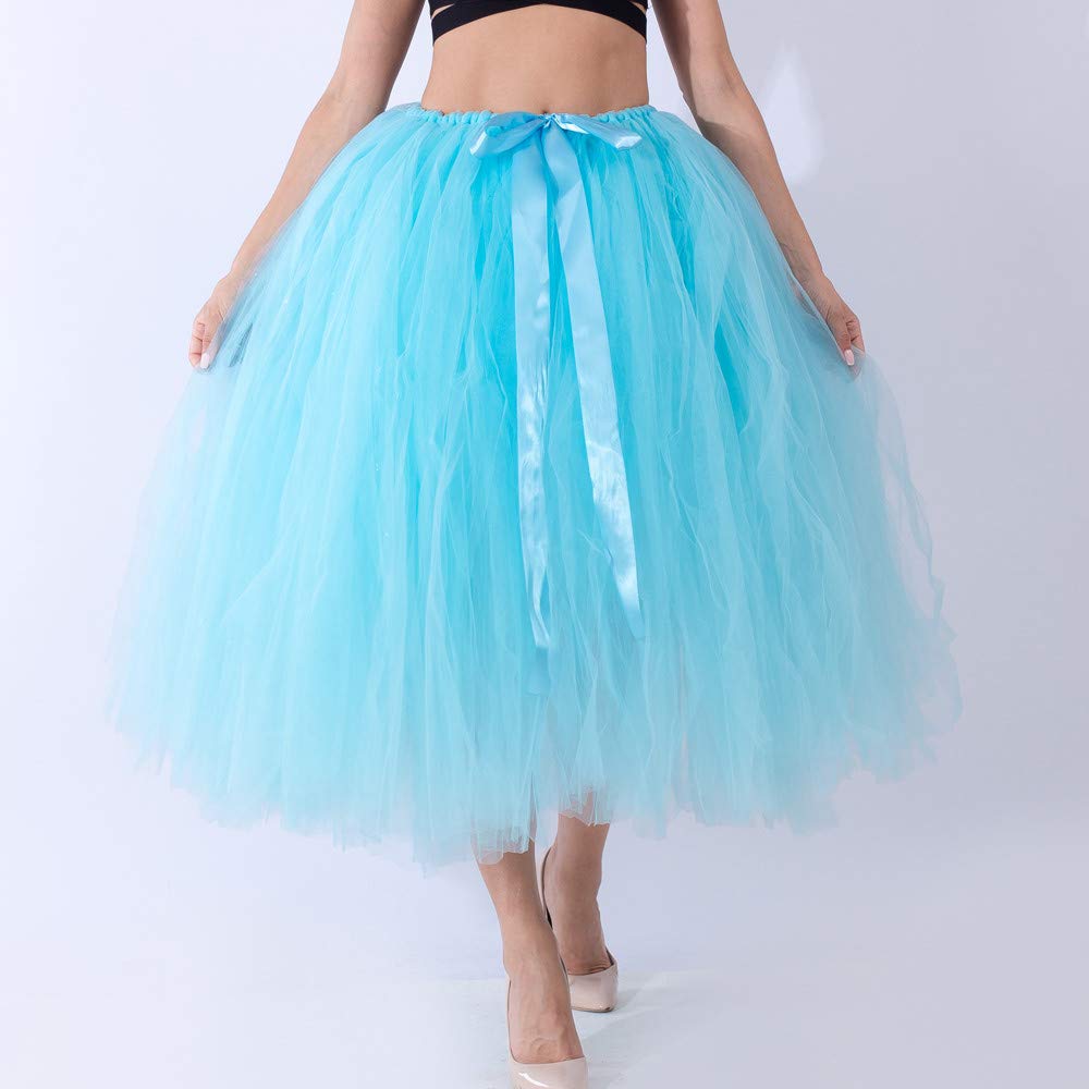 Falda midi de tul para mujer, falda larga de tul, elegantes faldas de fiesta de graduación, falda tutú cómoda con capas, falda de capas de color sólido para carnaval, graduación, moda para dama de