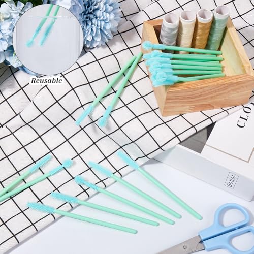 Image of GORGECRAFT 32Pcs 4 Styles Sewing Machine Cleaning Brushes Bulk Green Synthetic Rubber Soft Every Cranny Reusable Dense Bristles Cleaner Brush for Sewing Machines Internal Corner Spool Area