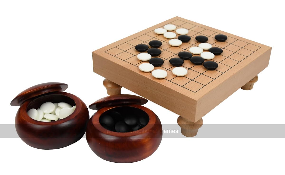9 x 9 Go Table Set with 8mm Stones and Dark Bowls
