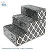 Best Pet Supplies Non-Slip Foam Dog Stair & Pet Ramp, Balanced Indoor Step Support - Foldable Stair Cover, Gray Lattice, 3-Step