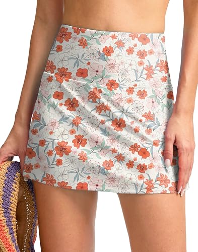 Image of SANTINY Women's High Waisted Swim Skirt with Pocket Tummy Control Tankini Swimsuit Bathing Suit Bottoms for Women