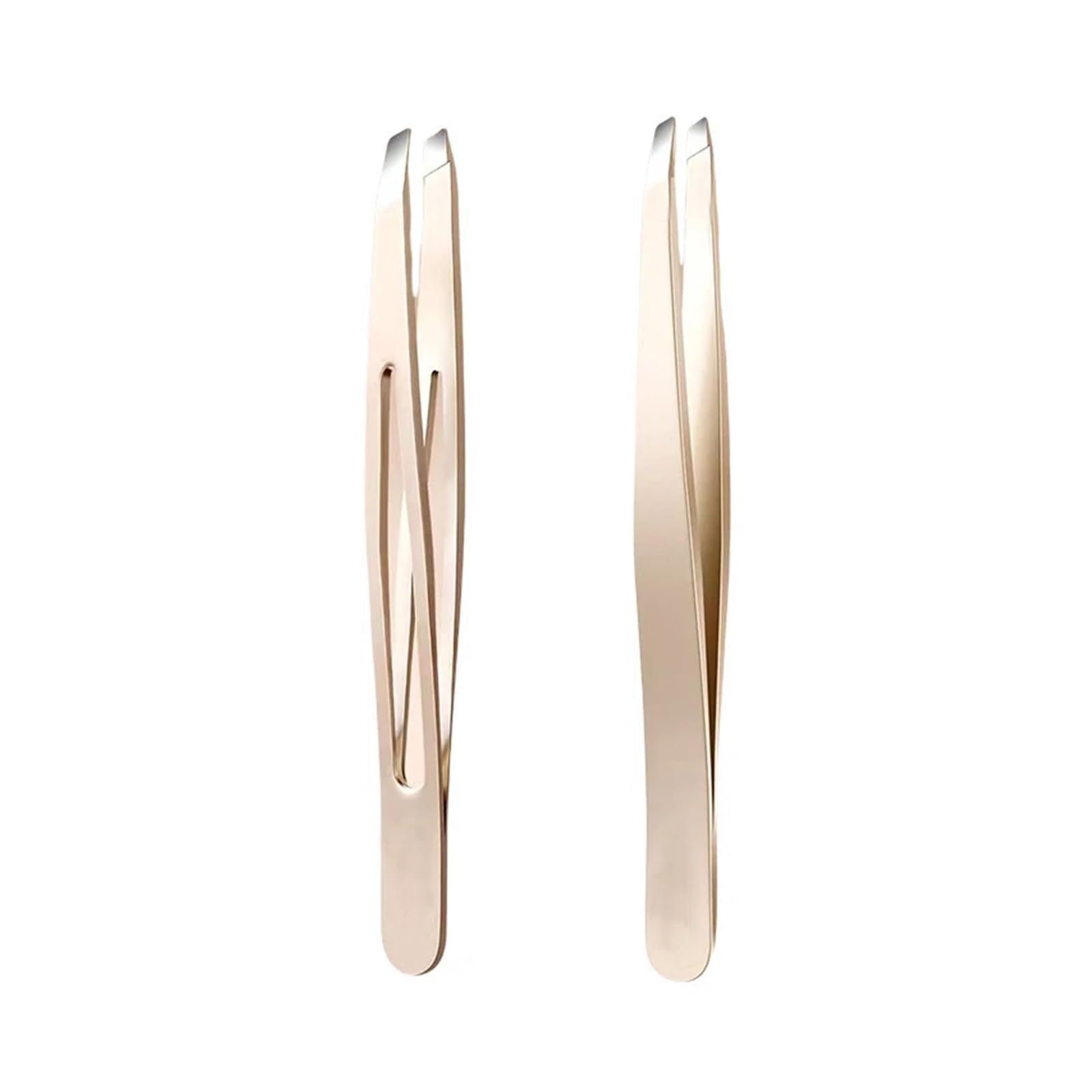 Zgxnyi 2 Pcs Set Eyebrow Tweezers Stainless Steel Tweezers For Eyebrows, Facial Hair & Ingrown Hairs Removal - Precision Slanted Tips, Ergonomic Grip(2 Pcs Set)