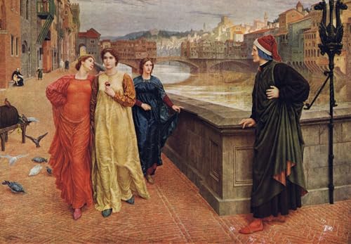 Cuadro de Dante e Beatrice de Henry Holiday de 60x90cm para vestir paredes vacías 1