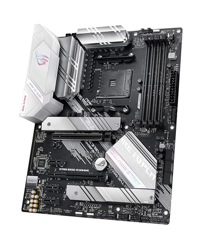 ROG Strix B550-A Gaming Carte mère AMD Ryzen AM4 ATX (PCIe 4.0, 14 phases d'alimentation, Intel 2.5 Gb Ethernet, 2xM.2, ASUS OptiMem II, AI Noise-Canceling Microphone, USB 3.2 Gen 2, Aura Sync)