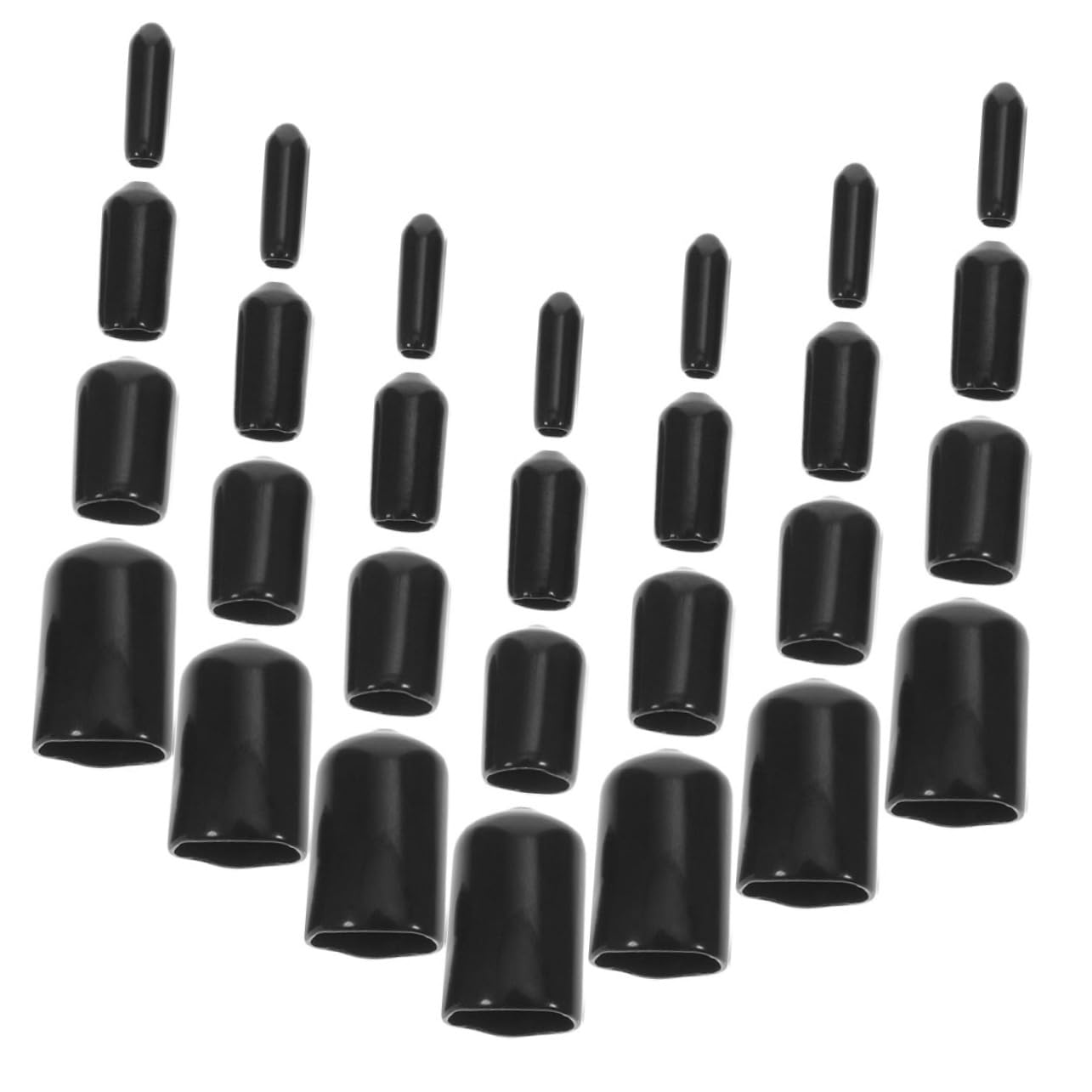 CIYODO 240 Pcs Screw Protective Cover Round Plugs for Holes Thread Protector End Tubing Tip Screw Thread Protector Screw Pipe Covers End Caps Bolt Covers Caps Kit Car Supply Rubber Black