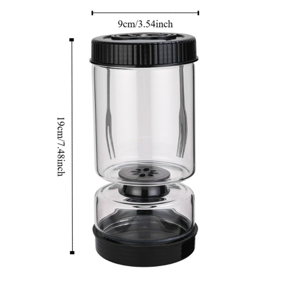 Tarro de cristal para encurtidos, dispensador seco y húmedo, tarro de reloj de arena de aceitunas y pepinillos, a prueba de fugas para el hogar, en escabeche Kimchi (negro)