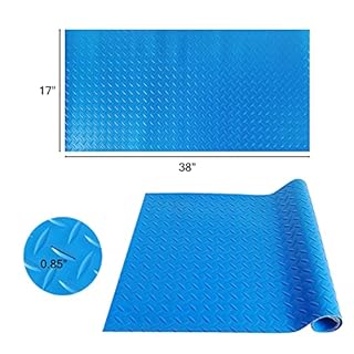 Large Swimming Pool Ladder Mat, 17"x38" Protective Non-Slip Pool Step Pad with Texture，Protective Ladder Pad for Above Ground Swimming Pools Liner and Stairs (Blue)
