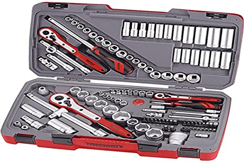 Teng Tools 111 Piece 1/4, 3/8 & 1/2 Inch Drive Metric & Sae Regular/Shallow & Deep Socket Set -Tm111, Silver #TOP11