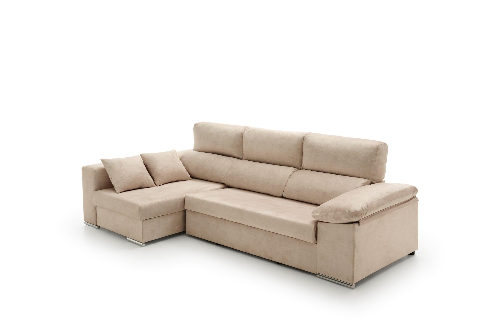 Velare | Sofa Chaise Longue Cama con Arcón Giulia Beige Izquierda