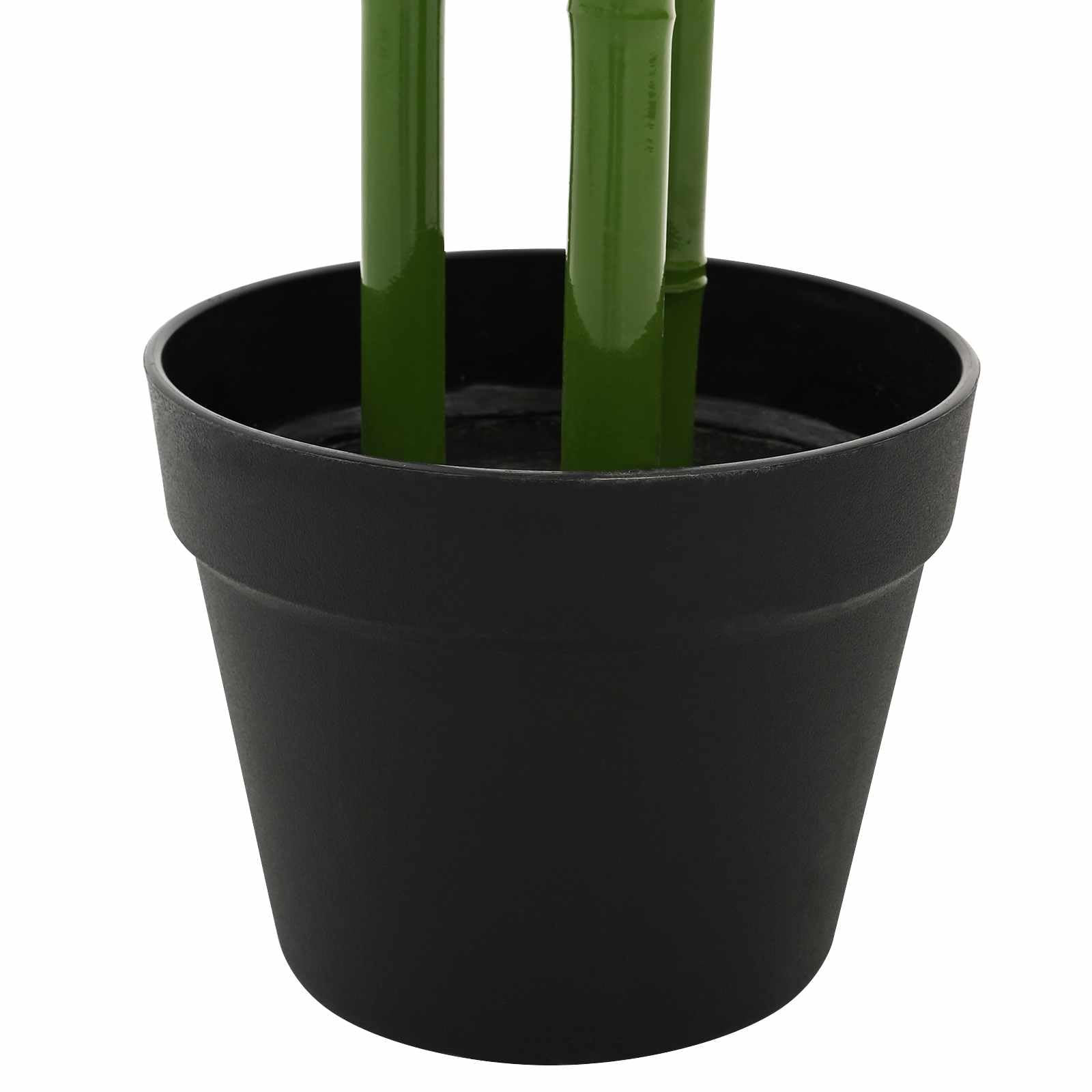 Lot de 4 arbres décoratifs en bambou dans un pot en plastique