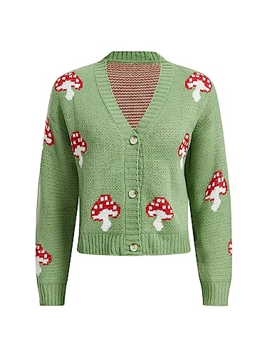 COZYEASE Girls' Cardigan Sweater Long Sleeve V Neck Button Down Cute Knit Cardigan Fall Preppy Clothes4