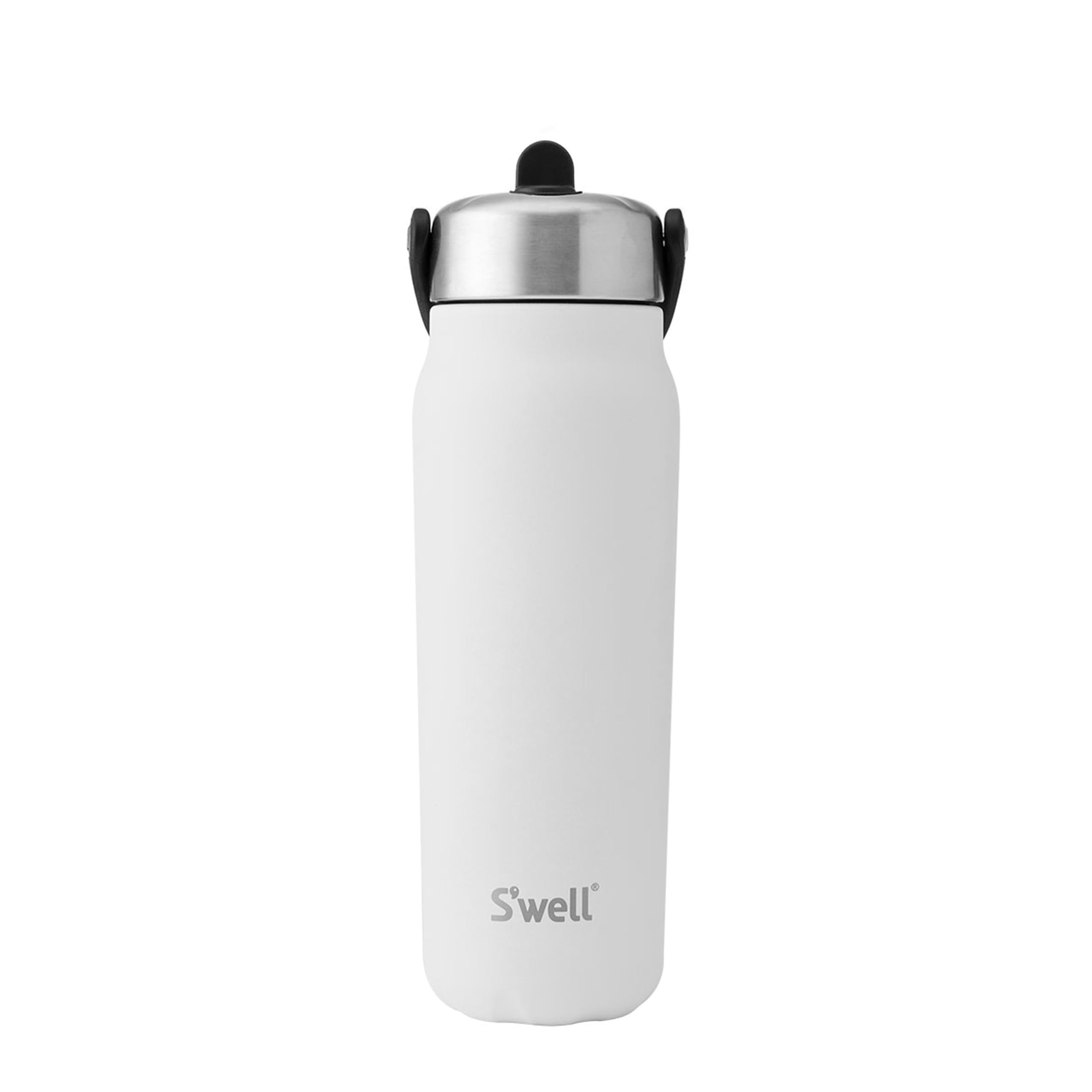 Rackhams White Explorer Moonstone Tumbler, Insulated Flask, Flip-Straw Lid 700Ml - Stainless Steel - Travel Mug
