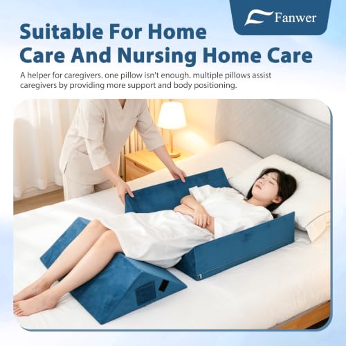 Image of Fanwer Positioning Wedge Pillow for Side Sleeping (3 in 1),23.6 inch,Lake Blue