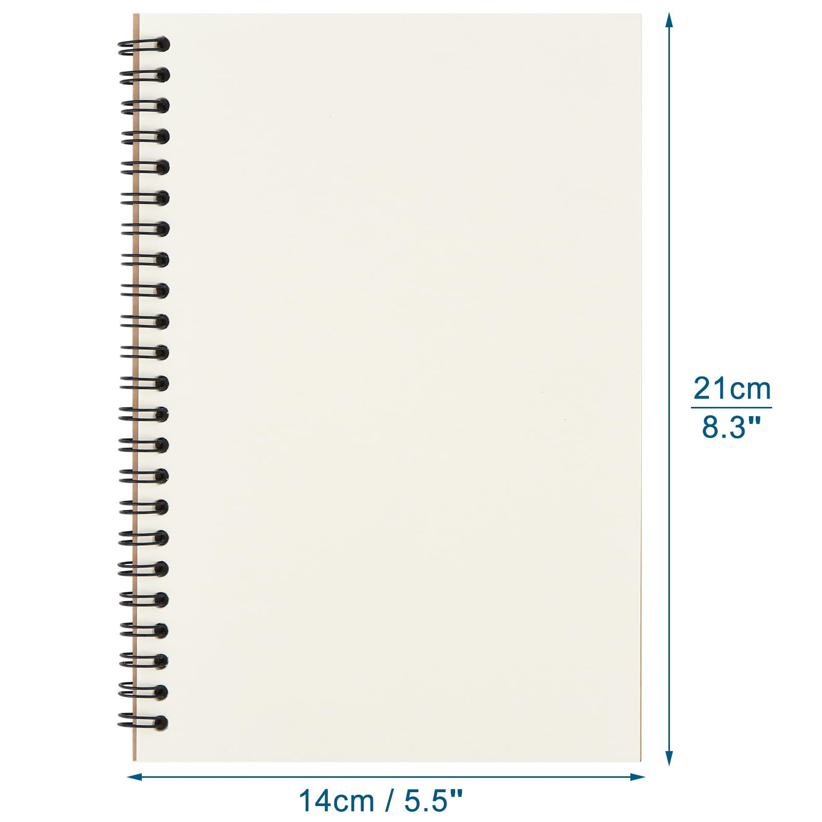 ZCZN Cuaderno A5 Hojas Blancas Libretas 12 Pack Cuaderno Espiral de Diarios con Cubierta de Kraft, 60 hojas/120 Páginas para Viajar Dibujo Escribir