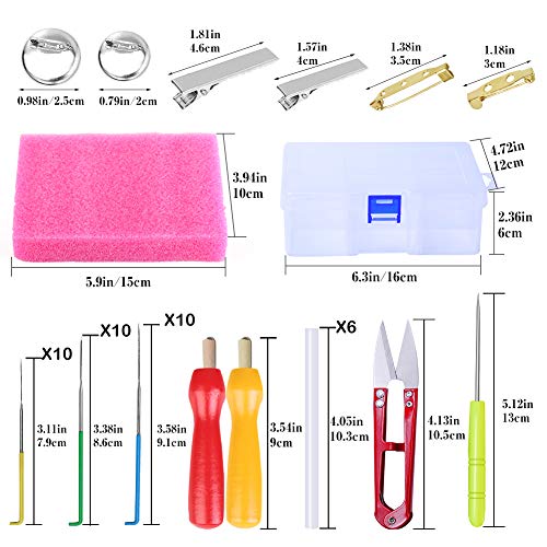 78PCS Needle Felting Kit, Wool Felting Kit, 20 Colors Wool Roving for Needle Felting(10g/Color), Needle Felting Starter Kit with Wool Felt Mold, Felting Needle, Foam Mat, Felting Tool Holder