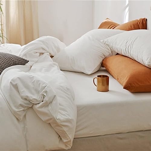 ETDIFFE Edredón blanco tamaño King, juego de ropa de cama moderno estético de 3 piezas, suave y ligero para todas las estaciones, edredón de