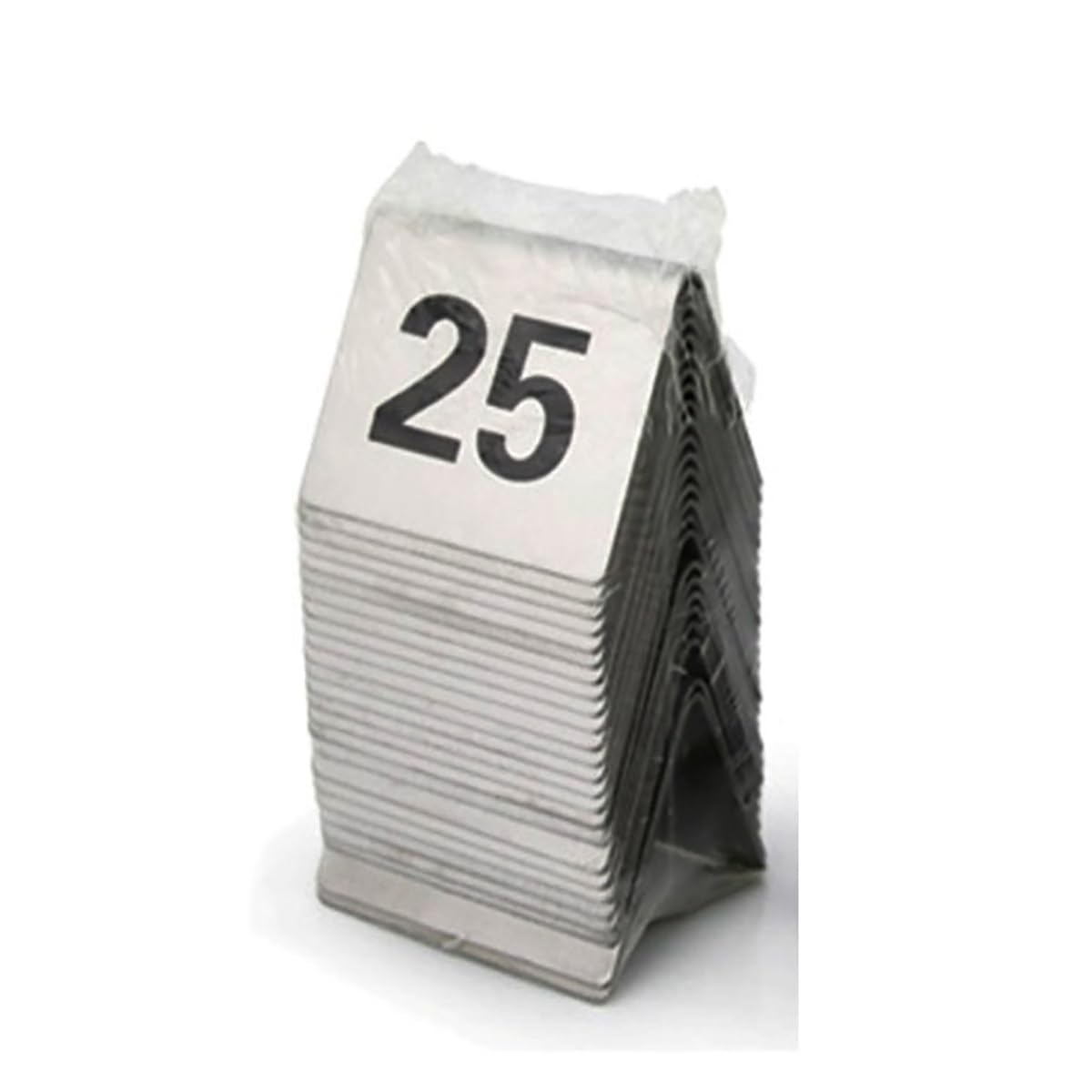 MYUYEE Table Numbers 1-10 Restaurant￡?Stainless Steel Tent Style Table Numbers 1-10/25/50/100 Restaurant Digital Number Plate Tabletop Number Stackable, Wedding Birthday Ma(One Color-1 To 25)