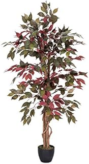 HOMESCAPES Artificial Tree Capensia in Pot approx. 135 cm high Lifelike Leaves and Silk Flowers Replica Artificial Tree