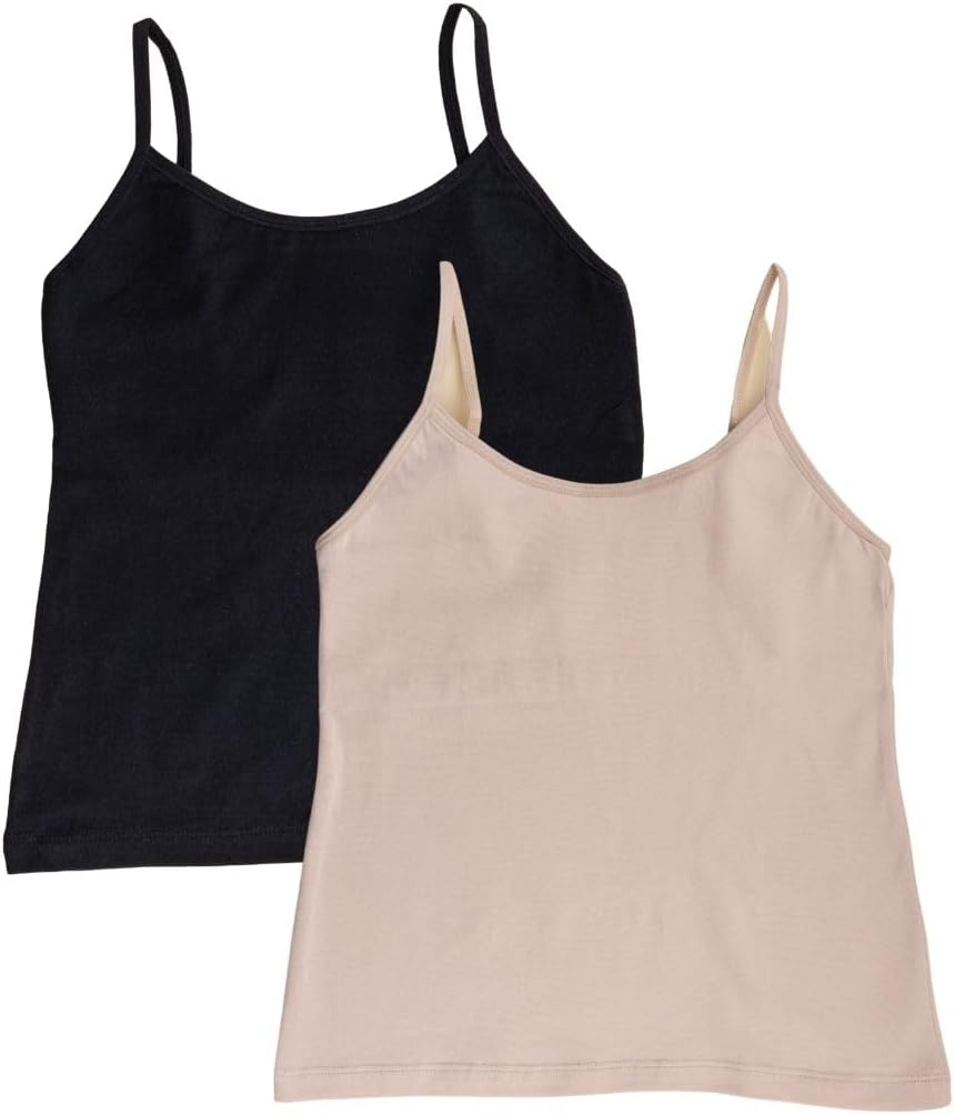 Adira| Camisole for Girls 13-14 Years | Flat Padded Innerwear Vest | Cami for Puberty | Overs Nipples & Gives Confidence at School | Soft, Stretchy Cotton | Pack of 2