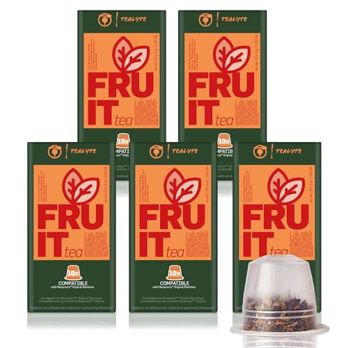 TEALYTE 50 Tea Pods - Compatible with Nespresso I Fruit Tea Pods I 5 packs