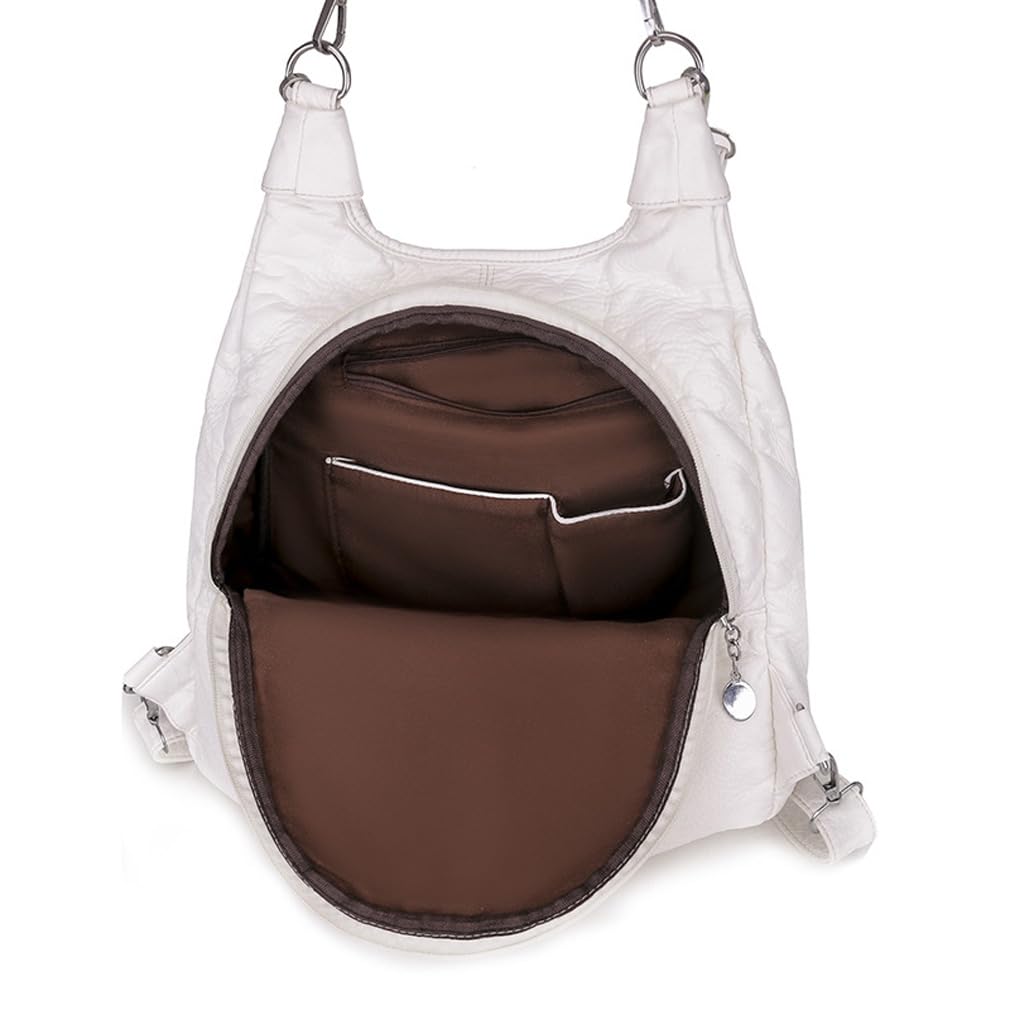 BUKESIYI Mujer Bolsos Mochila Niña Vestir Antirobo Pequeña Casual Bandolera Portatil PU Cuero Piel ES78158