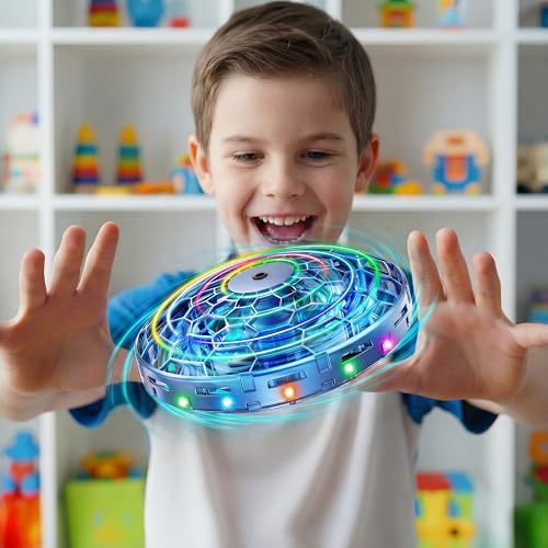 Hand Operated Mini UFO Drone, Cool Gifts Drone for kids & Beginners(Blue)