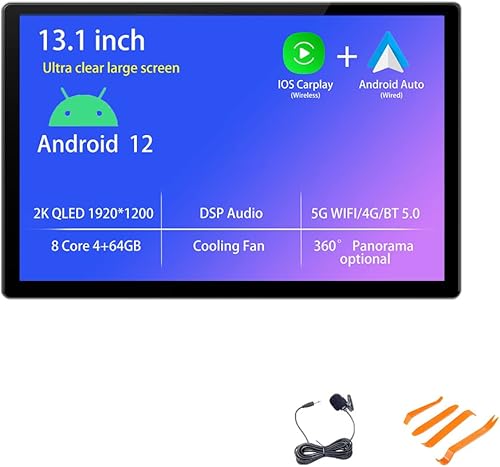 13.1" 4+64GB Android 12 para 2008-2013 KIA Forte (MT) Cerato 2 coche estéreo Radio navegación DSP Android Auto WiFi 4G 2K 1920 * 1200 IPS BT
