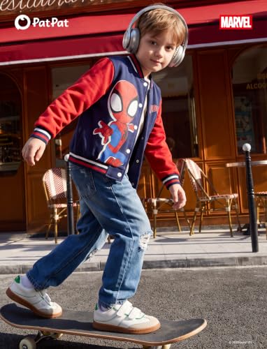 Image of Disney Marvel Bomber Jacket Spider Man Toy Story Cars Varsity Cardigan2-13Y