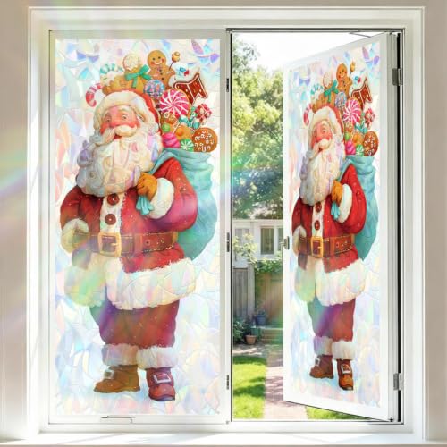 Image of Santa Claus Candy Bag Holographic Window Film 17.32x39.37in