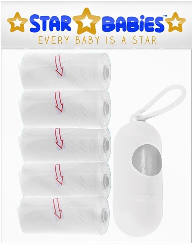 Star Babies Pack Of 5 Scented Bag White With Dispenser, Pack Of 1