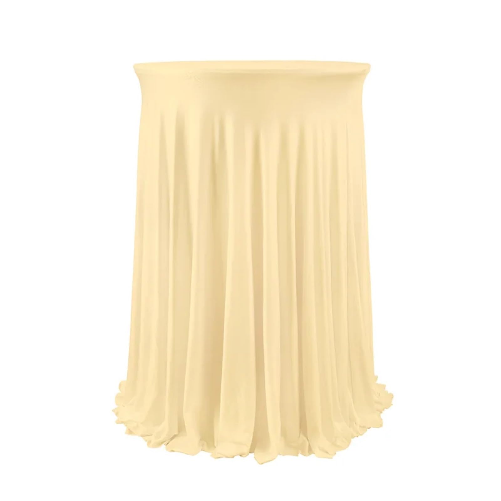 XUCZHAI Round Spandex Cocktail Tablecloths with Skirt Table Cover Stretch Tablecloth for Bar Wedding Party Banquet For Banquets, Wedding, Parties(Champagne,80x110cm)