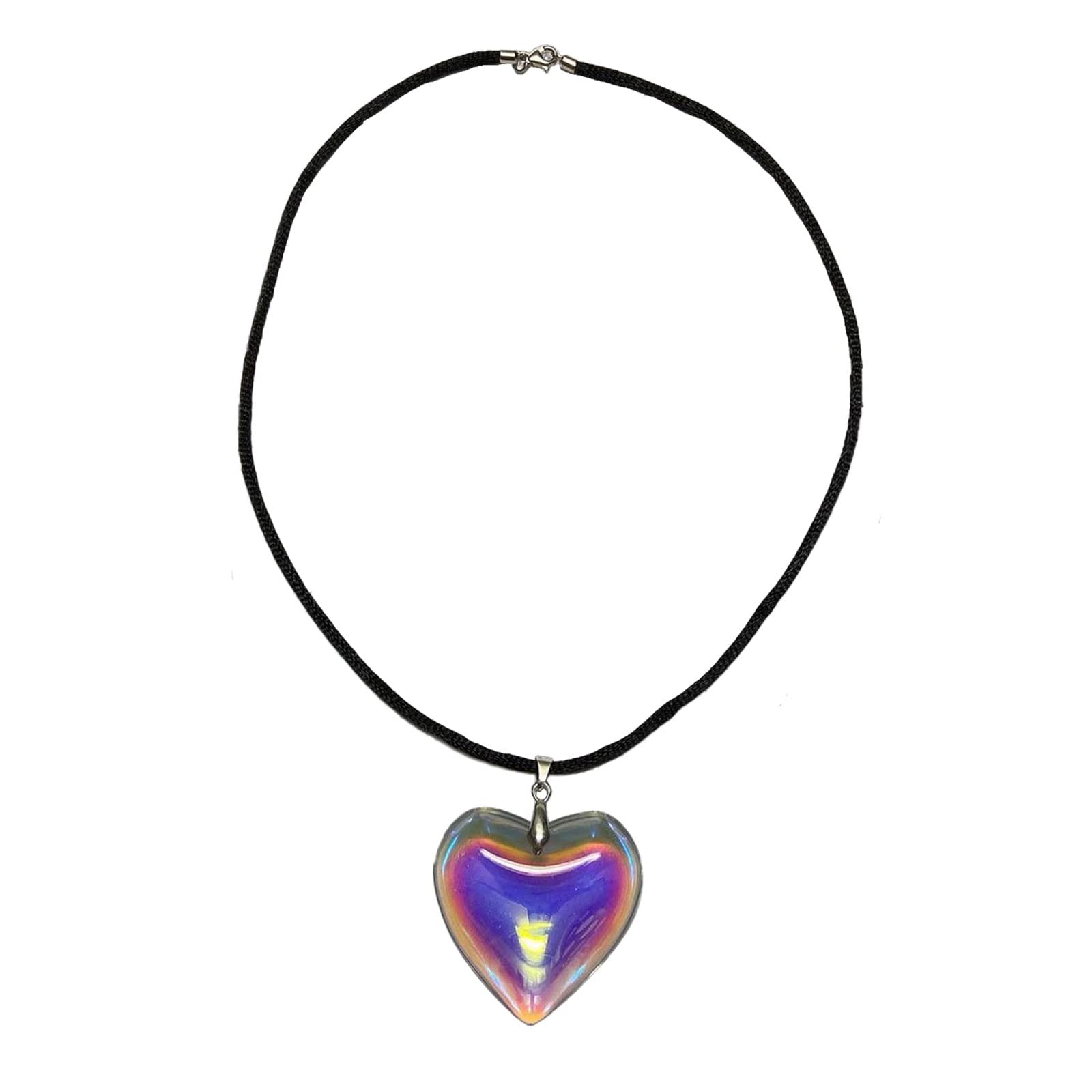 Maxtonser Goth Chains Necklace Hyperbole Punk Choker with Big Heart Pendant Clavicle Chain Bead Rope Chain Choker Hip-hop Necklace