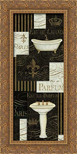 Brissonnet, Daphne 18x40 Gold Ornate Framed Canvas Art Print Titled: Bain De Luxe Collage I