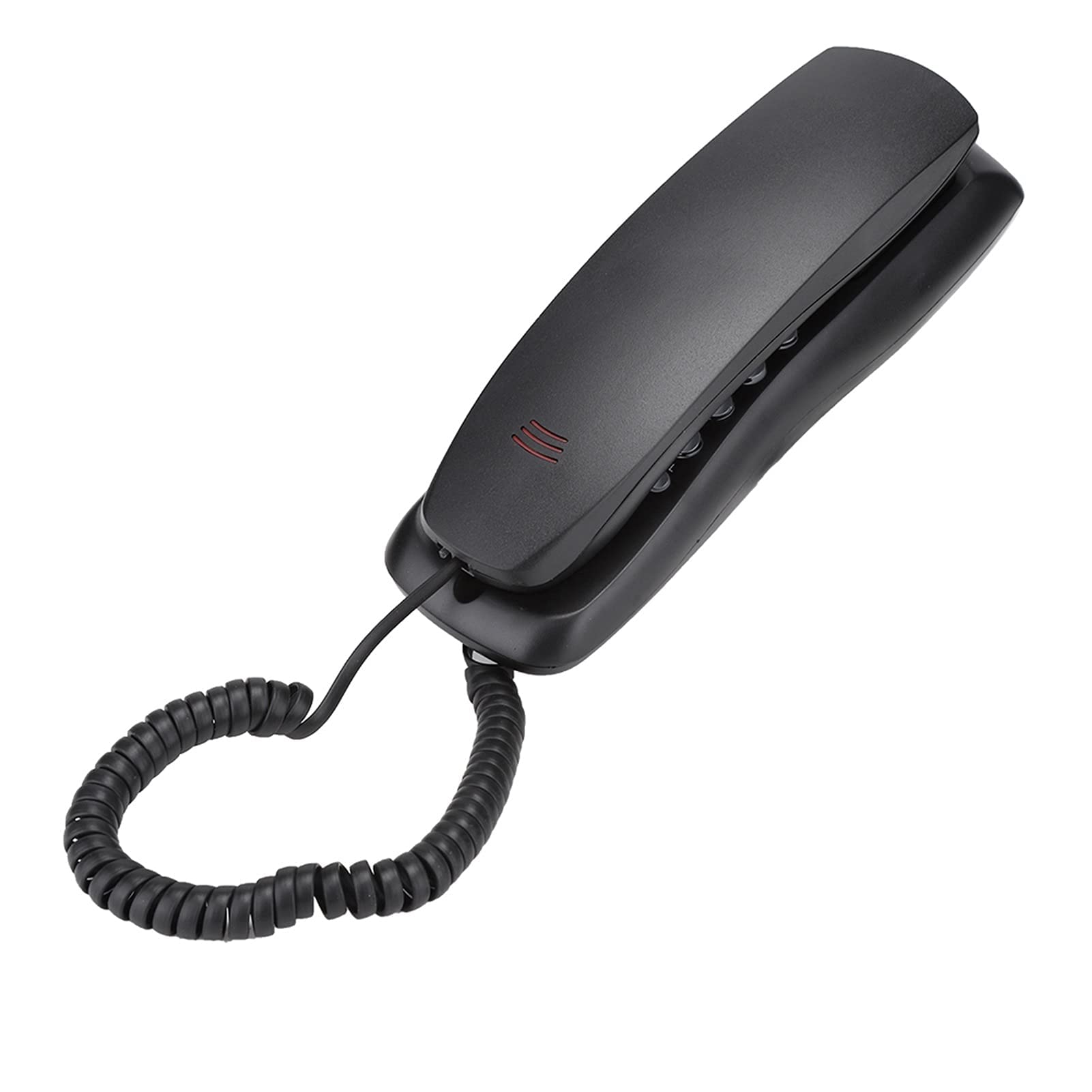 Telefono Fisso Da Parete O Scrivania | Mini Telefono Con Ricomposizione E Mute, Senza Batterie, Per Casa, Ufficio E Hotel (Nero)