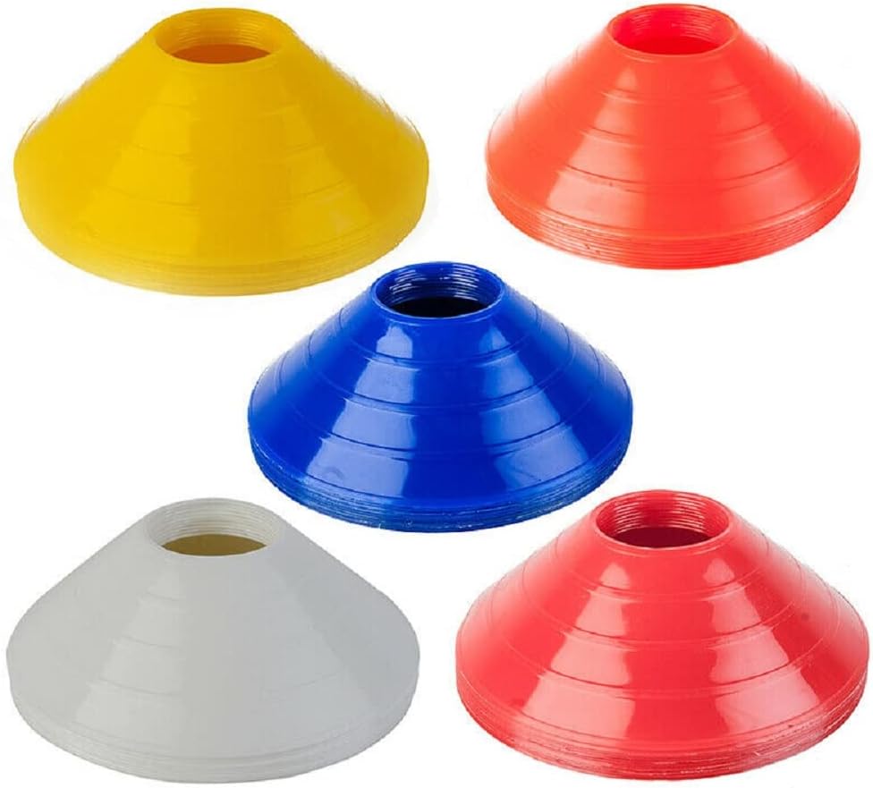 Training Space Marker Cones 25-50 for Speed & Agility Ideal for Sports and Fitness Training Sessions 3+ Colours