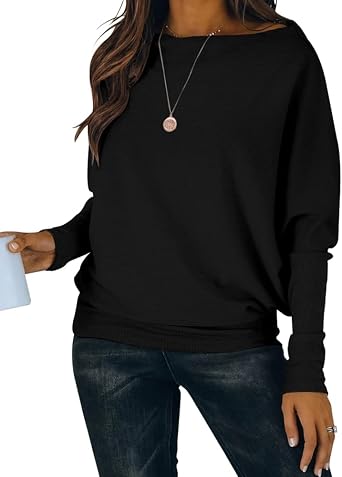 Off Shoulder Dolman Long Sleeve Tops 