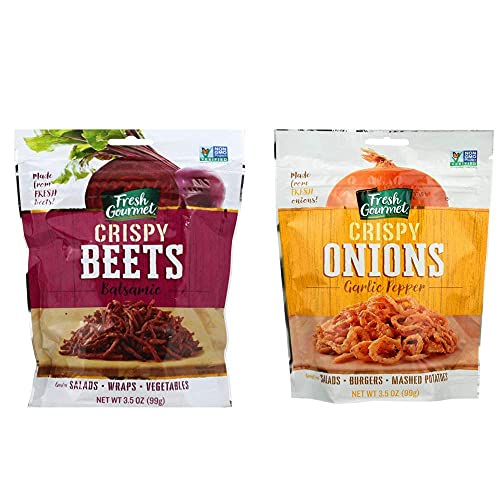 Image of Fresh Gourmet Crispy Beets Balsamic and Fresh Gourmet Crispy Onions Garlic Pepper Bundle