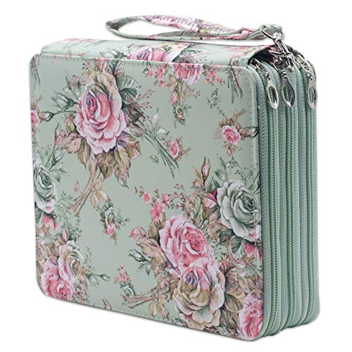 JIN CAN - Estuche con 120 ranuras para lápices de acuarela (rosa)