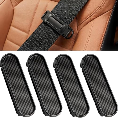 HAONINYUE Seat Belt Clips Car Seatbelt Adjuster for Adults Short People Drivers Universal Seatbelt Clip with Adjuster Lock Tool-Free Installation Neck Pain Relief Positioner (4 Pack)